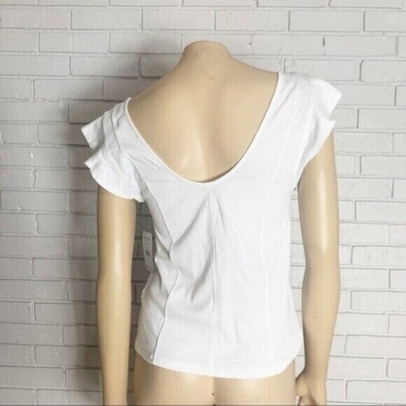 Free People “Fleur” Ruffle-Strap Tank • Romantic Boho White Poplin • Size L - Picture 8 of 14